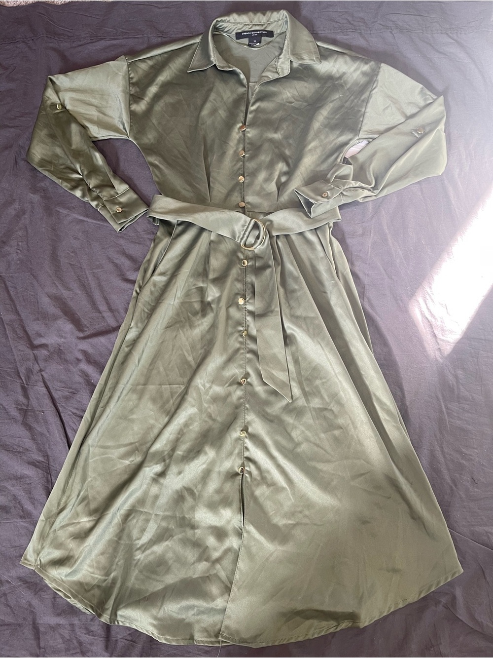 French Connection Sage Green Midi Dress